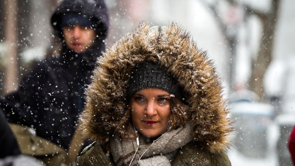 A pedestrian walks through a snow storm in New York, March 5, 2015. (Photo by Lucas Jackson/Reuters)