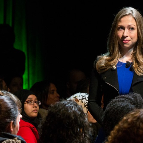 Chelsea Clinton speaks about a lack of women in engineering fields during the unveiling of "No Ceilings" and the "Not There Yet: A Data Driven Analysis of Gender Equality" study in New York March 9, 2015. (Photo by Lucas Jackson/Reuters)