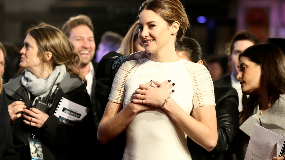 Cast member Shailene Woodley arrives at the World Premiere of 'Insurgent' in central London, March 11, 2015. (Photo by Paul Hackett/Reuters)