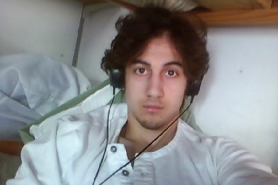 Dzhokhar Tsarnaev is pictured in this handout photo presented as evidence by the U.S. Attorney's Office in Boston, Mass., on March 23, 2015. (Photo by U.S. Attorney's Office in Boston/Handout/Reuters)