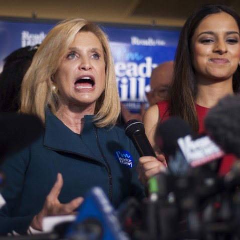 Congresswoman Carolyn Maloney speaks during a "Ready for Hillary" rally in Manhattan, N.Y., April 11, 2015. (Photo by Darren Ornitz/Reuters)