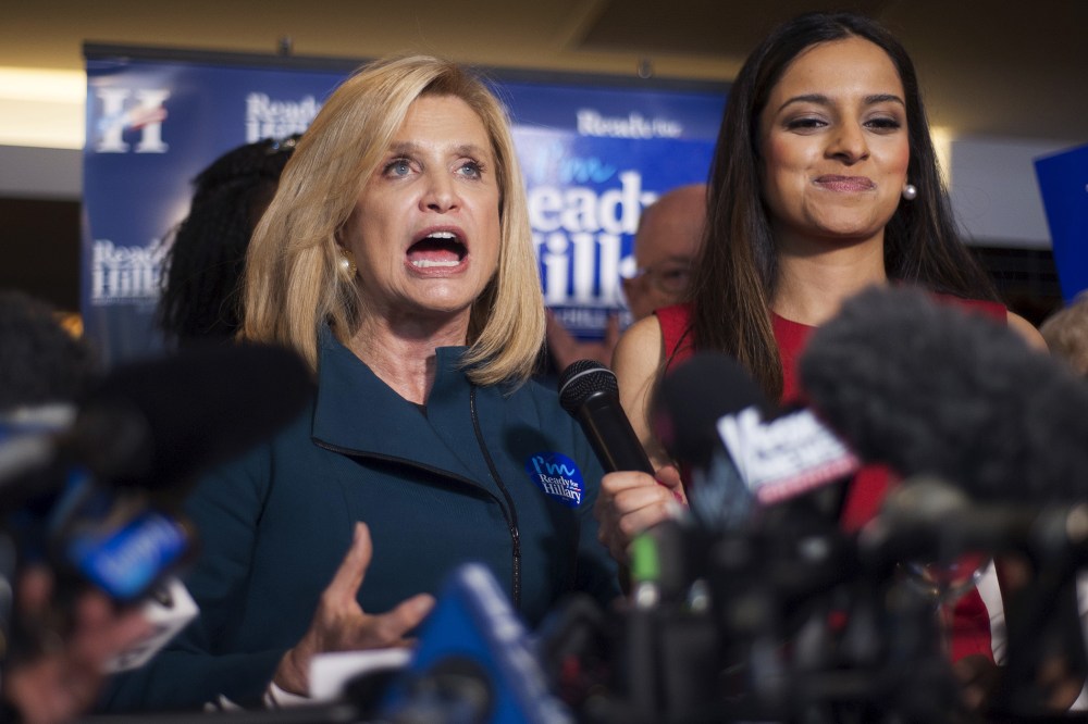 Congresswoman Carolyn Maloney speaks during a "Ready for Hillary" rally in Manhattan, N.Y., April 11, 2015. (Photo by Darren Ornitz/Reuters)