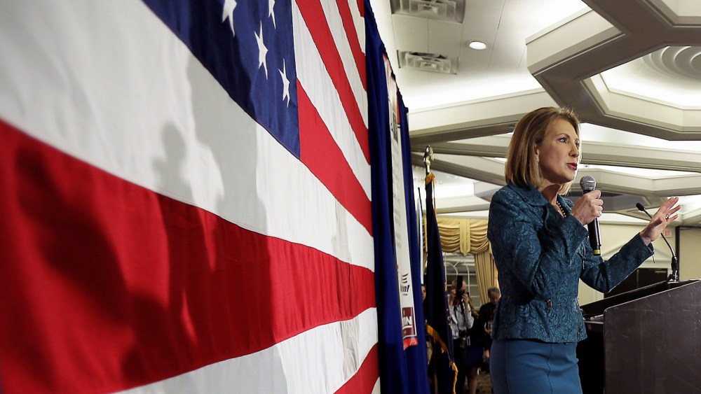 Republican 2016 presidential candidate Carly Fiorina speaks at the First in the Nation Republican Leadership Conference in Nashua, N.H. April 18, 2015. (Photo by Brian Snyder/Reuters)