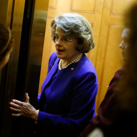U.S. Senator Dianne Feinstein talks to a reporter at the U.S. Capitol in Washington, June 24, 2014.