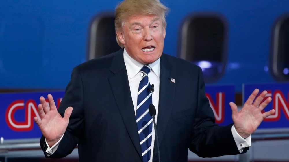 Republican U.S. presidential candidate and businessman Donald Trump speaks during the second official Republican presidential candidates debate in Simi Valley, Calif. on Sept. 16, 2015. (Photo by Lucy Nicholson/Reuters)