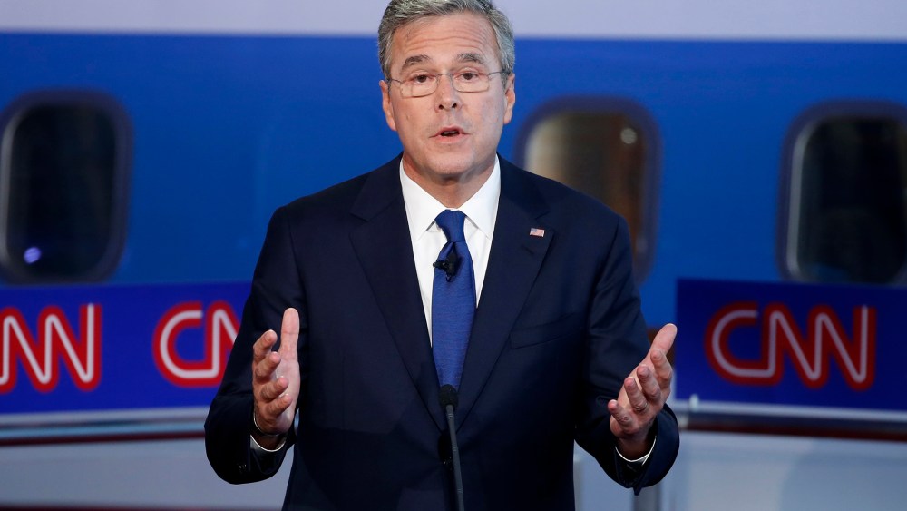 Republican U.S. presidential candidate and former Fla. Gov. Jeb Bush speaks during the second official Republican presidential candidates debate in Simi Valley, Calif. on Sept. 16, 2015. (Photo by Lucy Nicholson/Reuters)