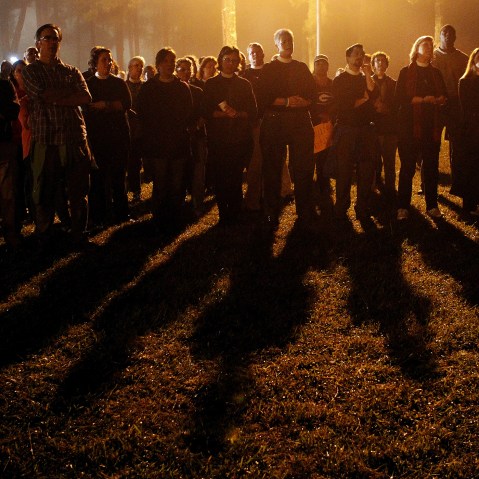 Supporters of Kelly Gissendaner sing hymns as they continue their wait into the night for the execution of Gissendaner at the Georgia Diagnostic and Classification Prison in Jackson, Ga., Sept. 29, 2015. (Photo by Tami Chappell/Reuters)