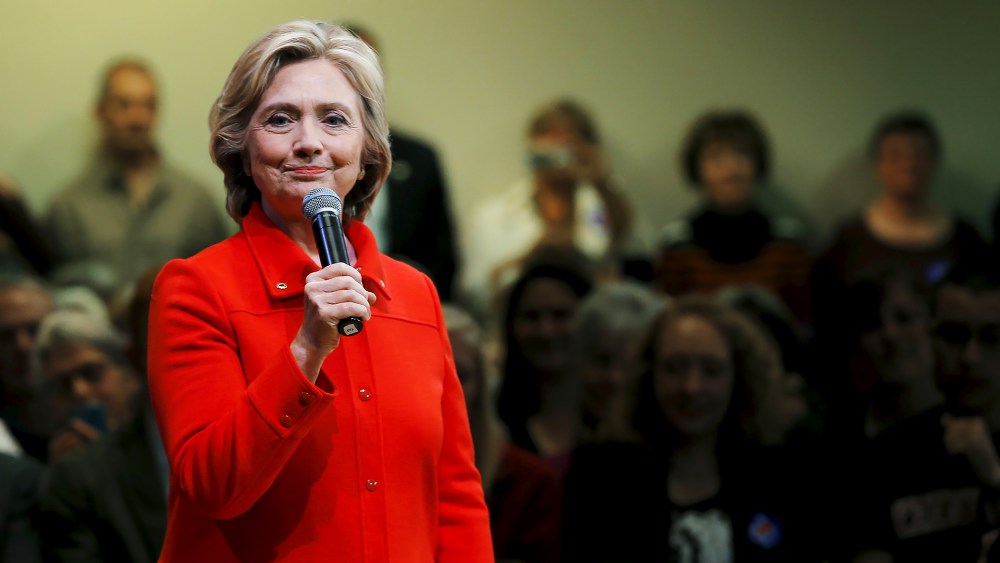 U.S. Democratic presidential candidate Hillary Clinton speaks at a campaign town hall meeting in Keene, NH., Oct. 16, 2015. (Photo by Brian Snyder/Reuters)