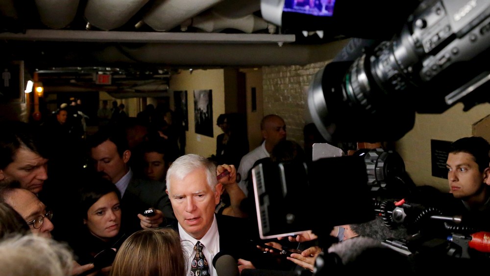 U.S. Representative Mo Brooks (R-AL), a member of the Freedom Caucus, speaks with reporters following a House Republican caucus meeting at the U.S. Capitol in Washington, Oct. 21, 2015. (Photo by Jonathan Ernst/Reuters)