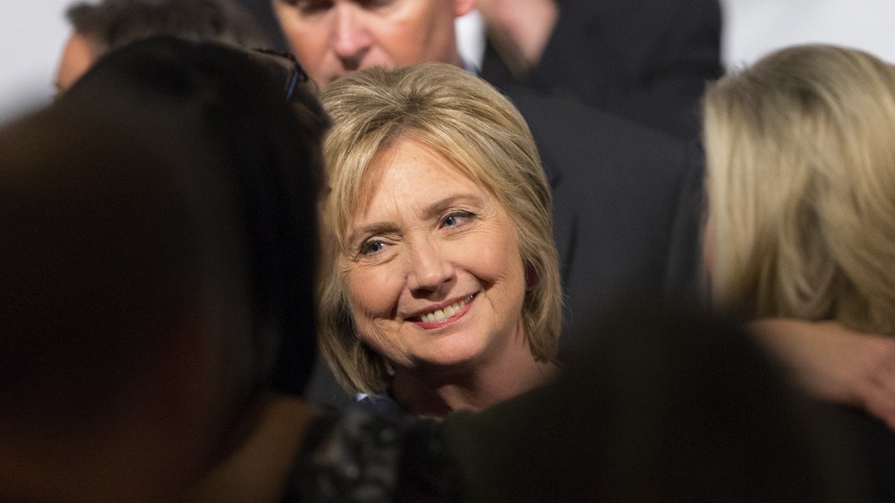Democratic presidential candidate Hillary Clinton smiles as she greets supporters after speaking during the SC Equality dinner in Columbia, S.C., Nov. 7, 2015. (Photo by Chris Keane/Reuters)