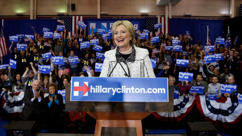 Democratic U.S. presidential candidate Hillary Clinton speaks about the results of the South Carolina primary to supporters at a primary night party in Columbia, S.C. on Feb. 27, 2016. (Photo by Jonathan Ernst/Reuters)