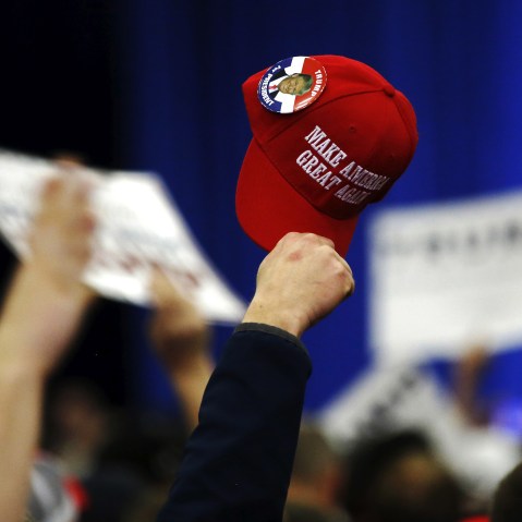 Supporters cheer in support of Republican presidential candidate Donald Trump as he speaks at a Super Tuesday campaign rally in Louisville, Ky., March 1, 2016. (Photo by Chris Bergin/Reuters)