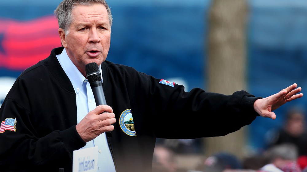 Ohio Governor and Republican presidential candidate John Kasich speaks at a rally in Columbus, Ohio, March 6, 2016. (Photo by Aaron Josefczyk/Reuters)