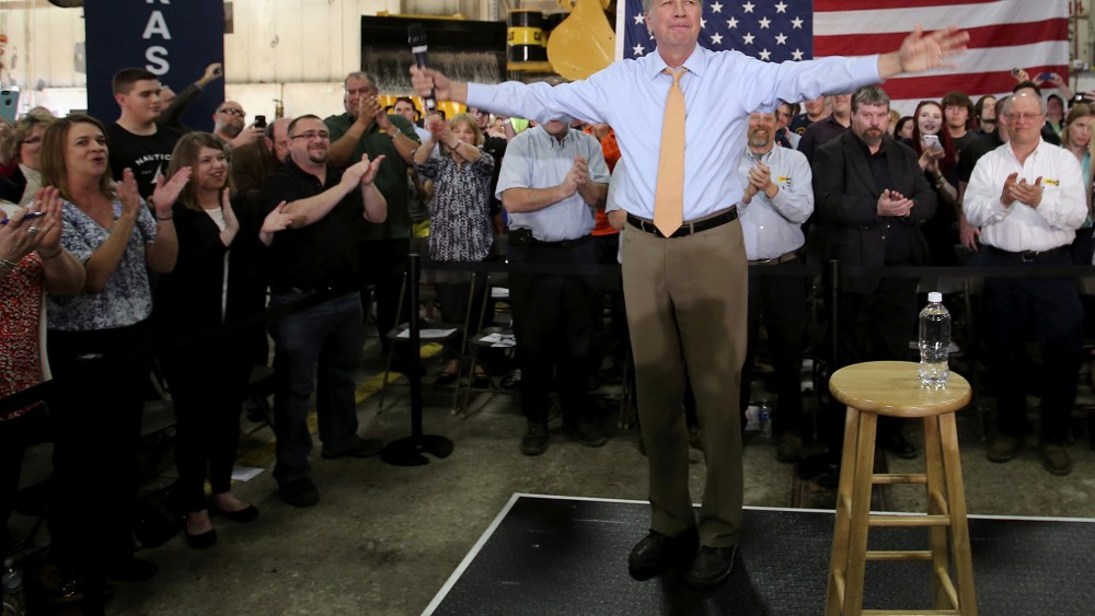 Ohio Governor and Republican U.S. presidential candidate John Kasich is introduced at a rally in Broadview Heights, Ohio, March 8, 2016. (Photo by Aaron Josefczyk/Reuters)