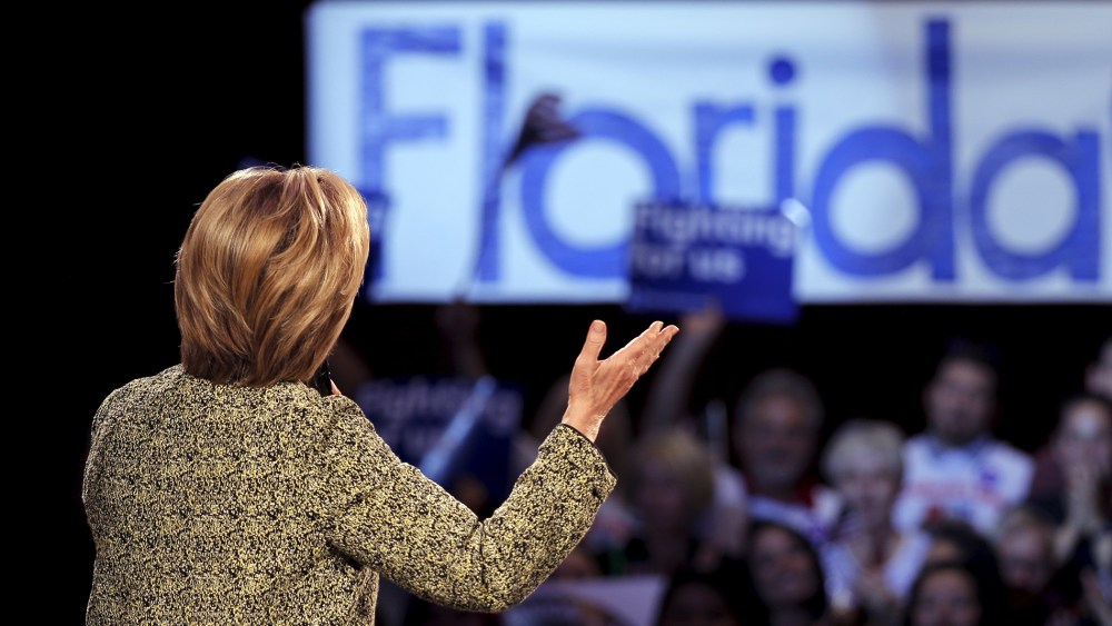 Democratic presidential candidate Hillary Clinton speaks to supporters during a campaign rally in Tampa, Fla., March 10, 2016. (Photo by Carlos Barria/Reuters)