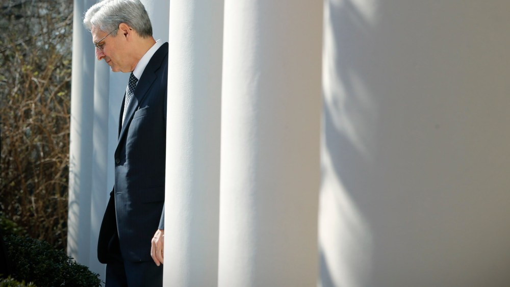 Judge Merrick Garland arrives prior to U.S. President Barack Obama announcing Garland as his nominee to the U.S. Supreme Court, at the White House in Washington, March 16, 2016. (Photo by Jonathan Ernst/Reuters)