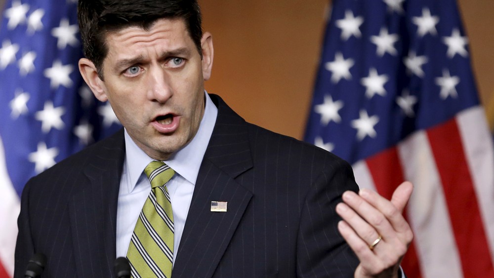 U.S. Speaker of the House Paul Ryan (R-WI) holds a news conference on Capitol Hill in Washington, March 17, 2016. (Photo by Gary Cameron/Reuters)
