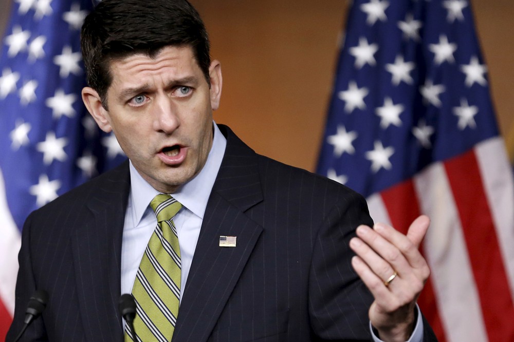 U.S. Speaker of the House Paul Ryan (R-WI) holds a news conference on Capitol Hill in Washington, March 17, 2016. (Photo by Gary Cameron/Reuters)