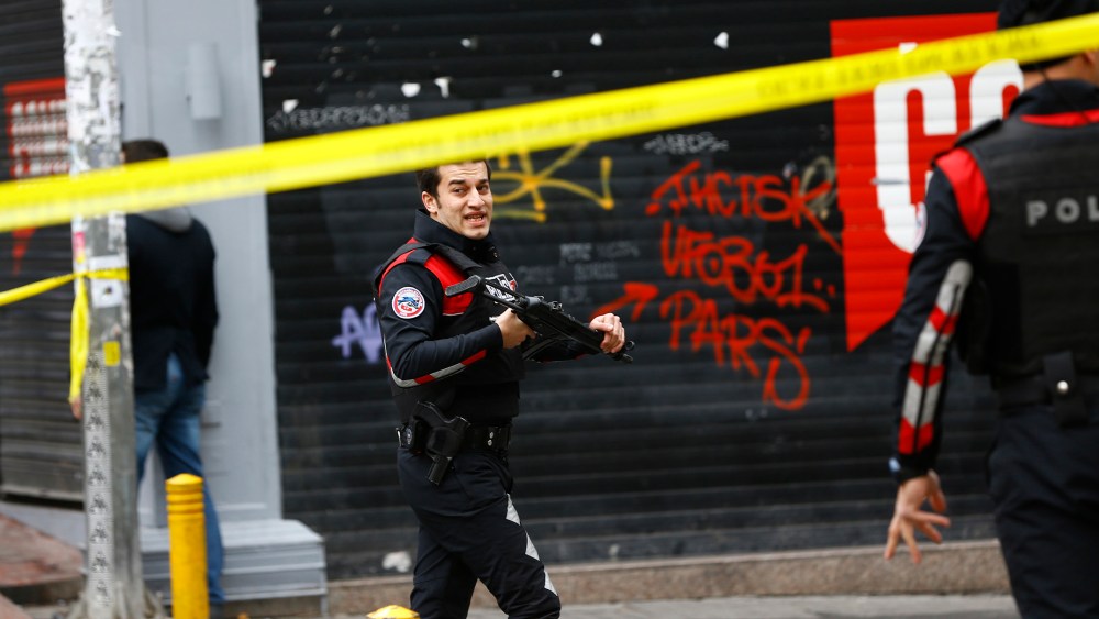 Police secure the area following a suicide bombing in a major shopping and tourist district in central Istanbul, March 19, 2016. (Photo by Murad Sezer/Reuters)