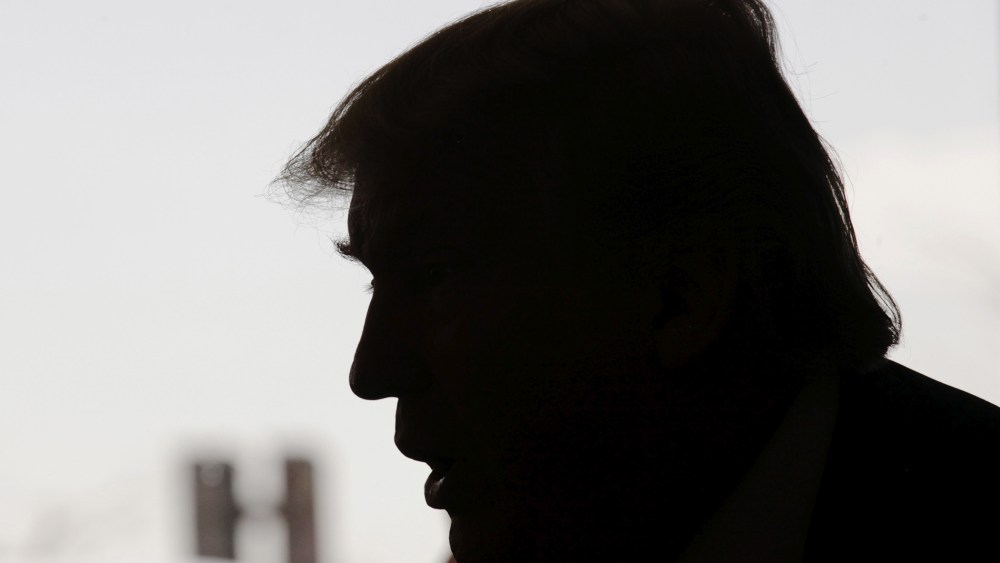 Republican presidential candidate Donald Trump talks with the media as he stops in for breakfast at Miss Katie's Diner, while campaigning in Milwaukee, Wis., April 3, 2016. (Photo by Darren Hauck/Reuters)