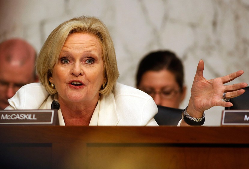 Claire McCaskill speaks about pending legislation regarding sexual assaults in the military at a Senate Armed Services Committee on Capitol Hill in Washington on June 4, 2013. (Photo by Larry Downing/Reuters)