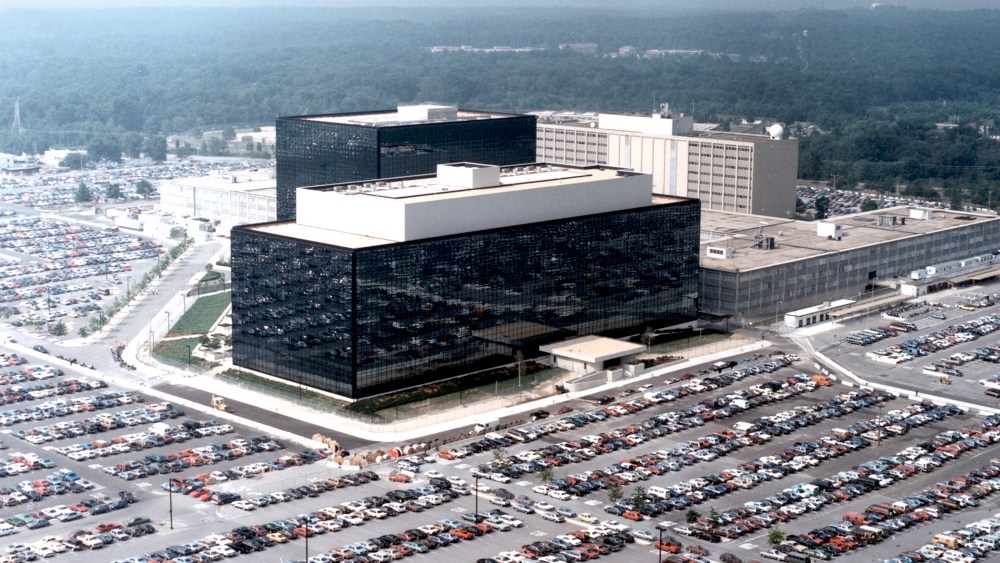 An undated aerial handout photo shows the National Security Agency (NSA) headquarters building in Fort Meade, Maryland.