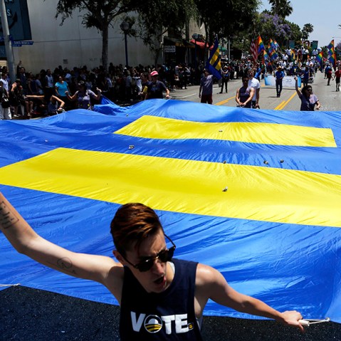 Supporters of equality march during the 43rd annual L.A. LGBT Pride Parade in West Hollywood June 9, 2013. (Photo by Patrick T. Fallon/Reuters)