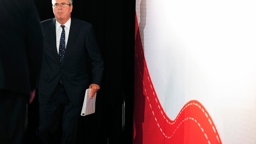 Jeb Bush arrives for the Faith and Freedom Coalition Road to Majority Conference in Washington, June 14, 2013.