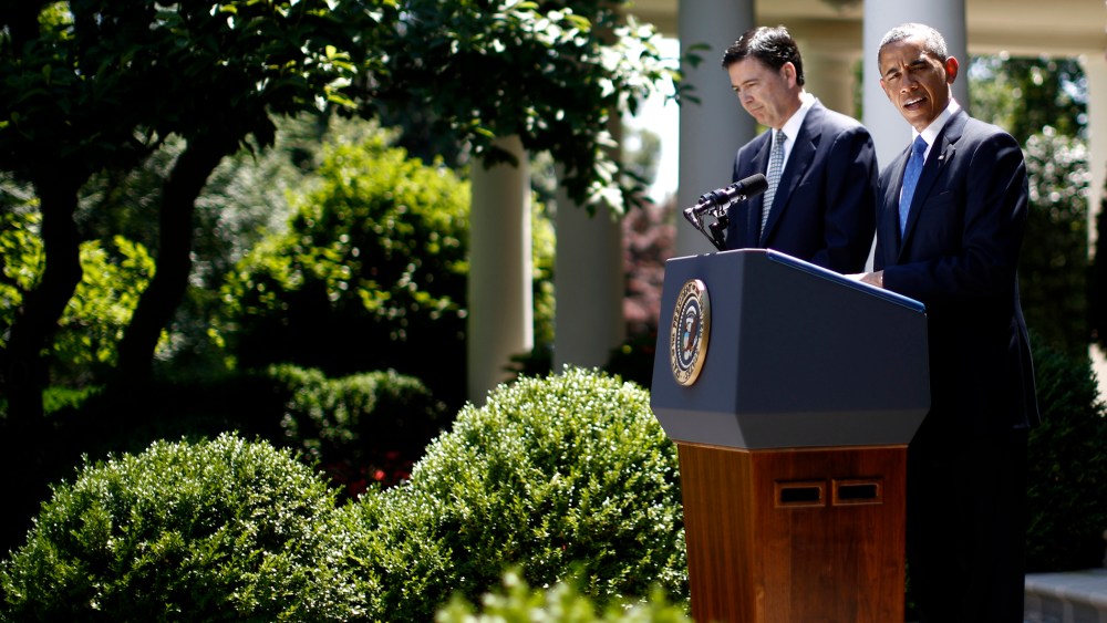 U.S. President Barack Obama announces James Comey as his choice to replace Robert Mueller as the next FBI director at the White House in Washington