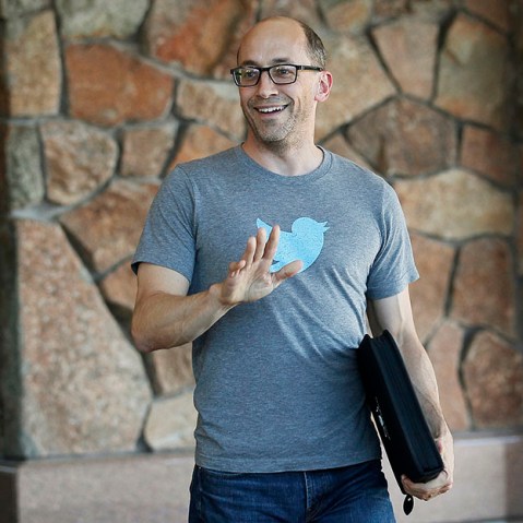 Dick Costolo, CEO of Twitter, sports the company's logo on his T-shirt as he arrives at the annual Allen and Co. conference in Sun Valley, Idaho July 9, 2013. (Photo by Rick Wilking/Reuters)