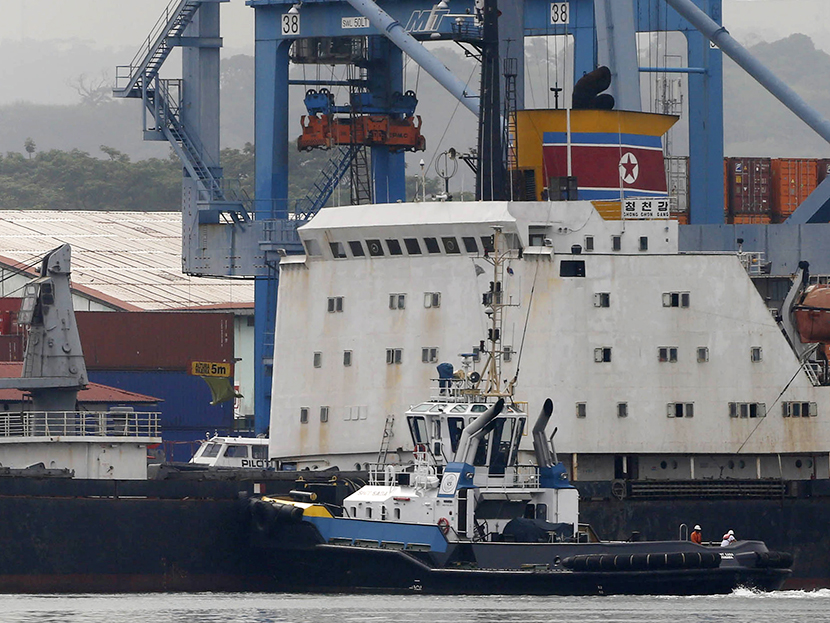 North Korean container ship, Chong Chon Gang, docks at the Manzanillo International Container Terminal in Colon City July 16, 2013. (Photo by Carlos Jasso/Reuters)