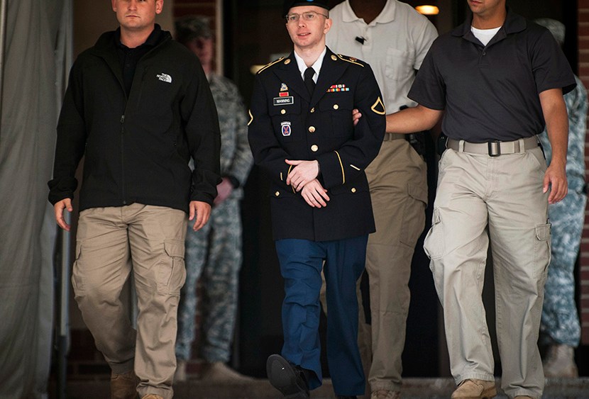 Bradley Manning is escorted out of court  - 08/22/2013