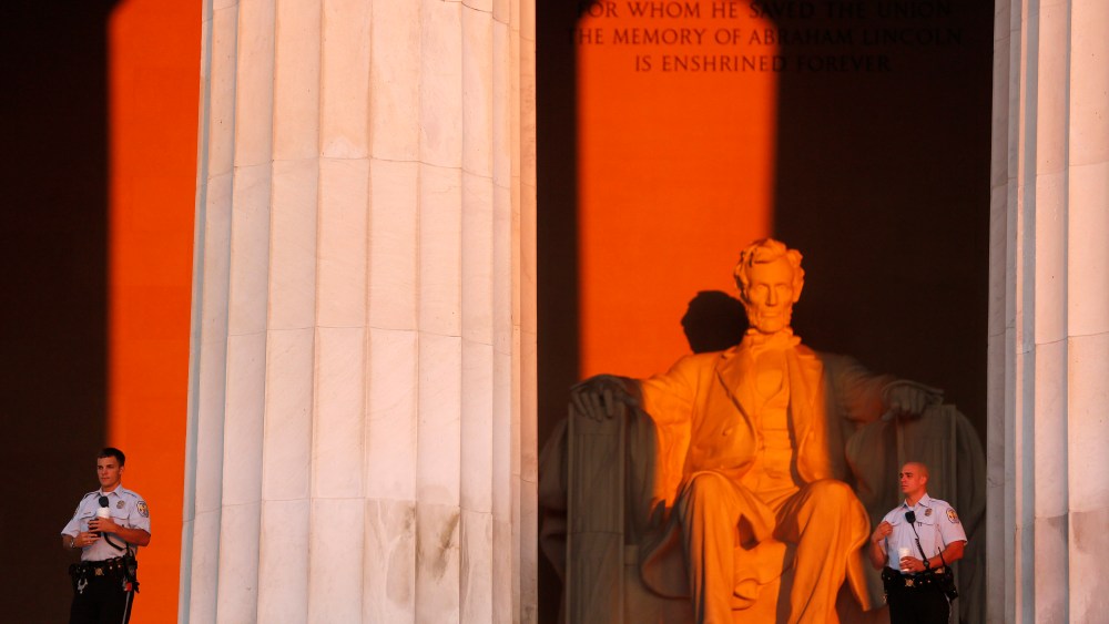 The Lincoln Memorial during sunrise, March on Washington - 08/24/2013