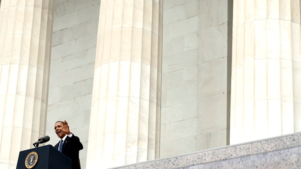 U.S. President Barack Obama speaks at the 50th anniversary of the March on Washington