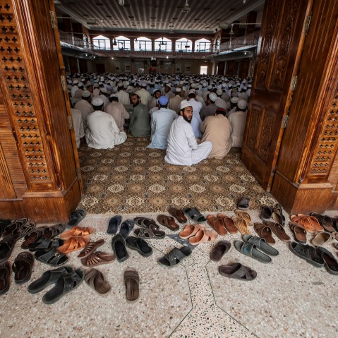 Pakistani religious students attend a lesson at Darul Uloom Haqqania, an Islamic seminary and alma mater of several Taliban leaders, in Akora Khattak, Khyber Pakhtunkhwa province Sep. 14, 2013. (Photo by Zohra Bensemra/Reuters)