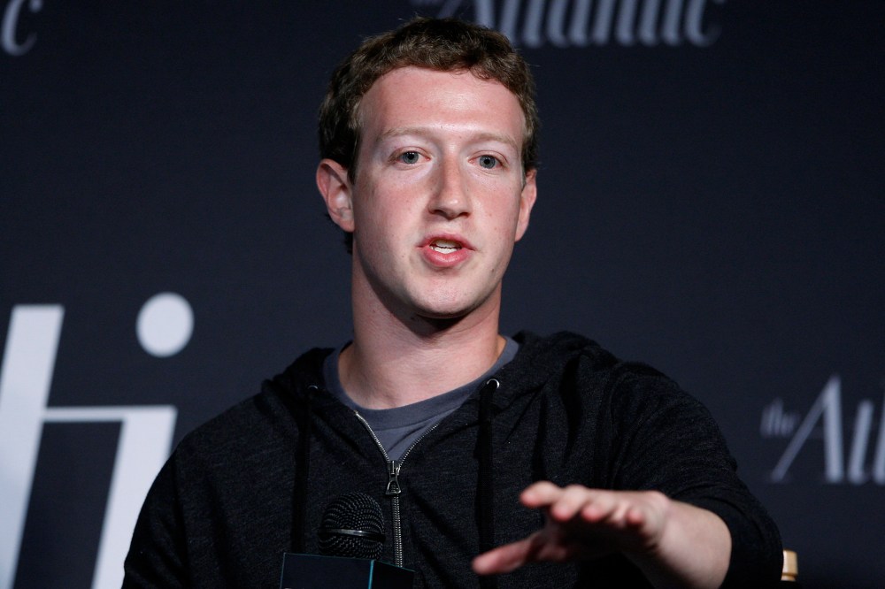 Facebook CEO Mark Zuckerberg delivers remarks in an onstage interview for the Atlantic Magazine in Washington, Sept. 18, 2013.