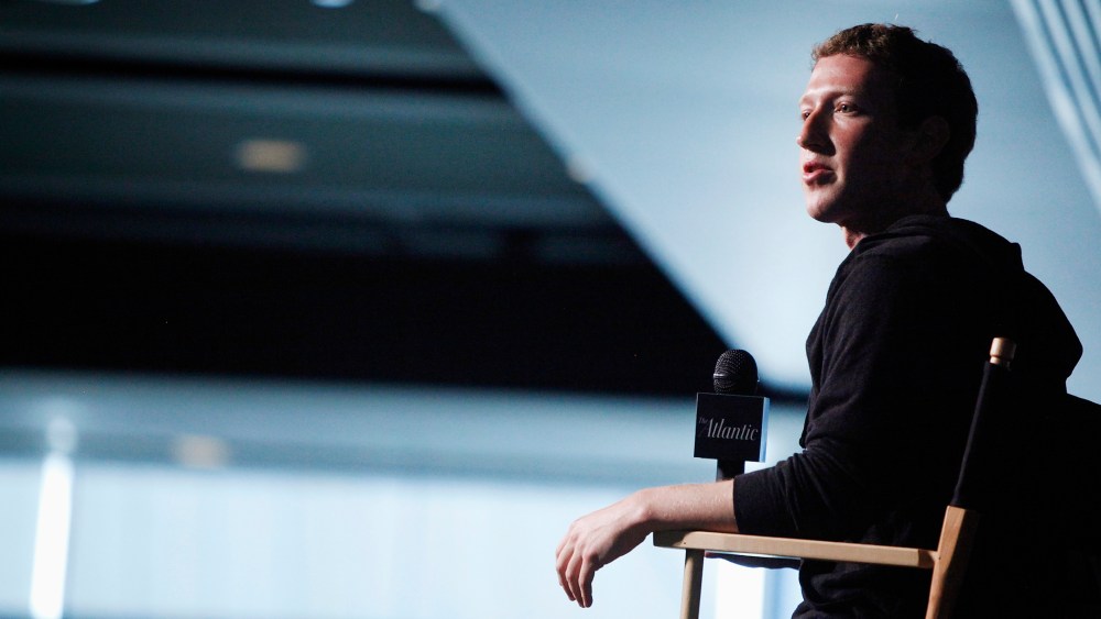Mark Zuckerberg sits for audience questions during an onstage interview in Washington, Sept. 18, 2013.