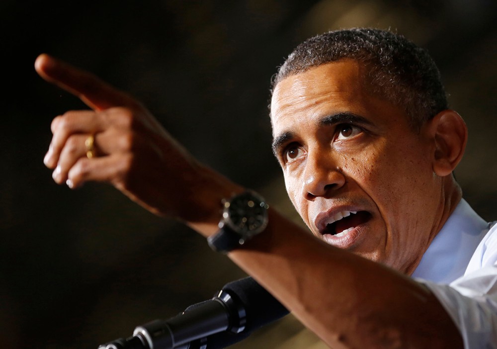 U.S. President Barack Obama speaks at the Ford Kansas City Stamping Plant Liberty in Liberty, Missouri September 20, 2013.