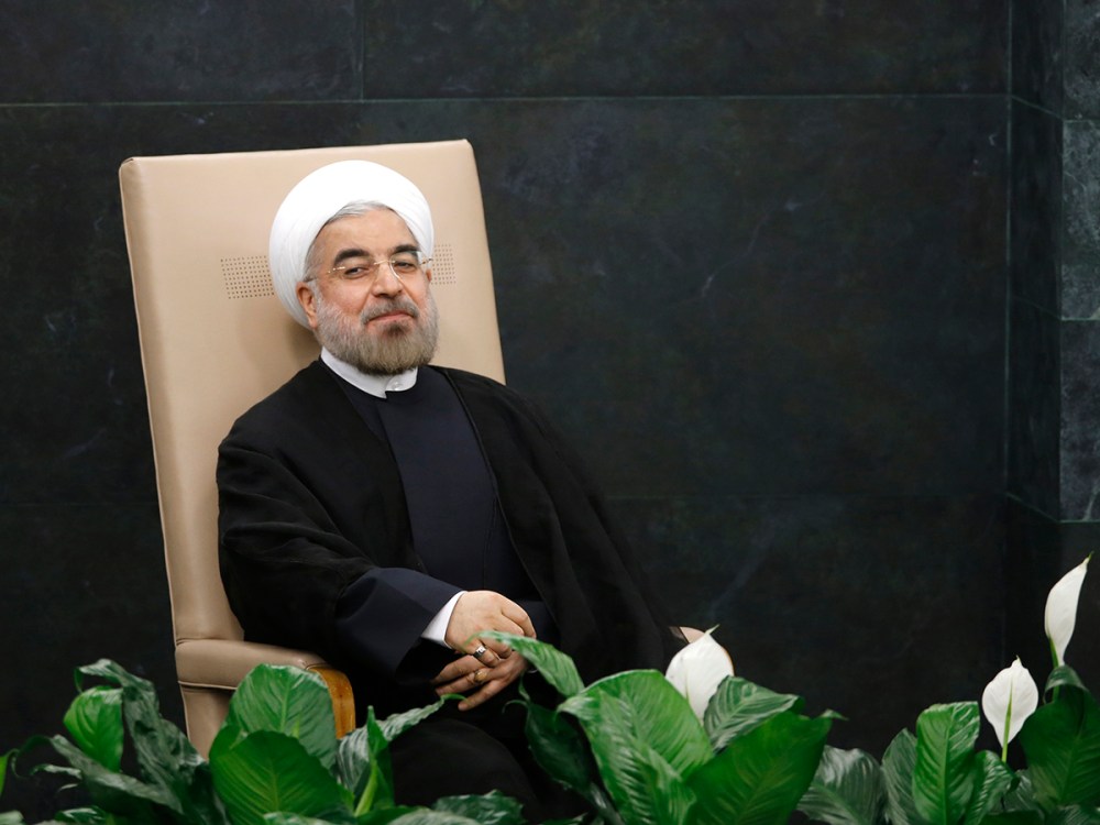 Iran's President Rouhani waits to address the 68th United Nations General Assembly in New York