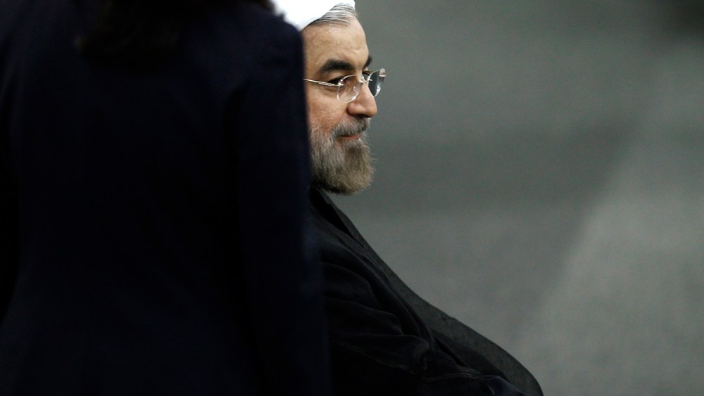 Iran's President Rouhani waits to depart after addressing the 68th United Nations General Assembly in New York