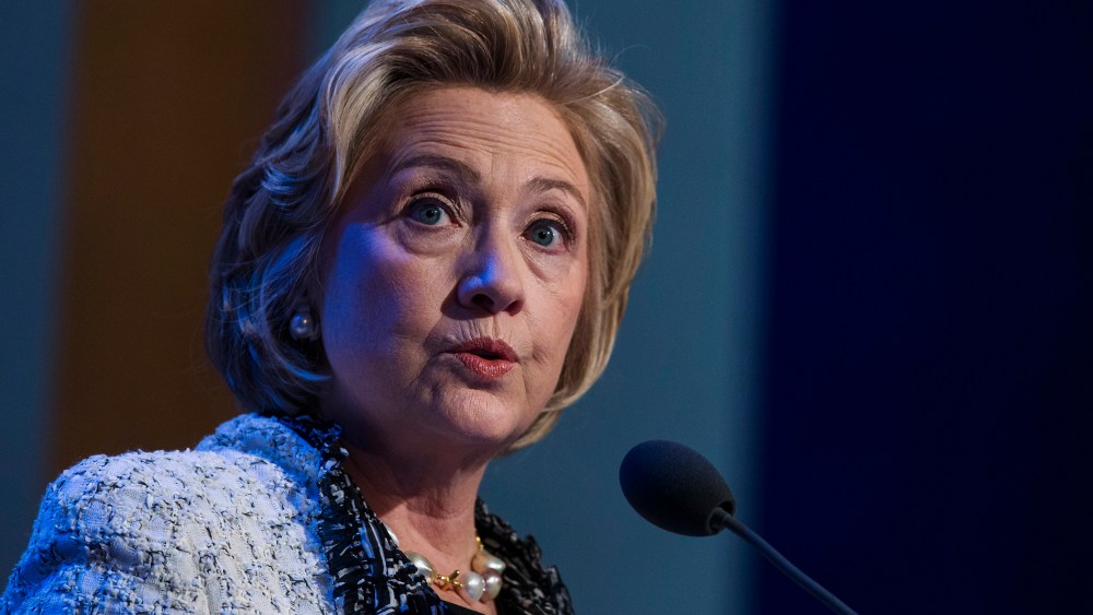 Hillary Clinton speaks during a Clinton Global Initiative conference in New York, Sept. 25, 2013.