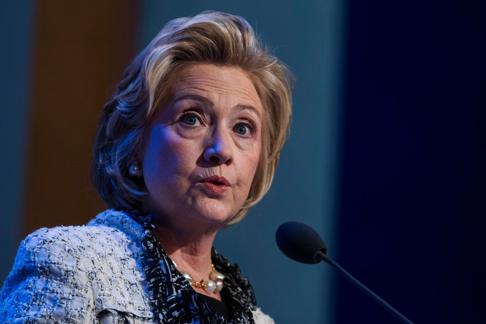 Hillary Clinton speaks during a Clinton Global Initiative conference in New York, Sept. 25, 2013.