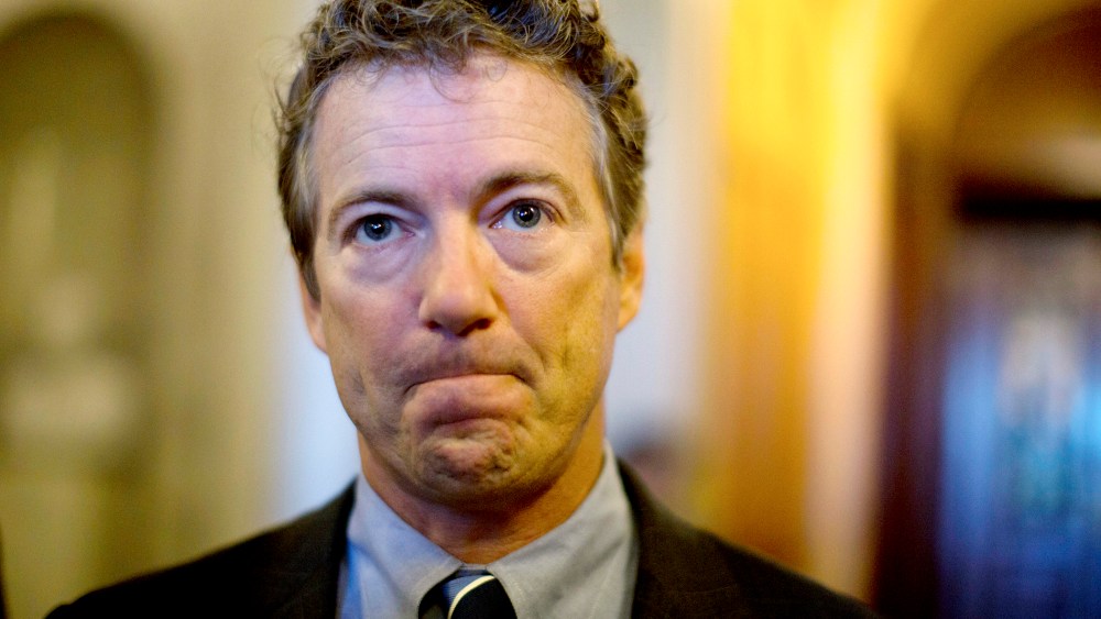 U.S. Senator Rand Paul (R-KY) speaks to the press at the U.S. Capitol in Washington, Sept. 25, 2013.
