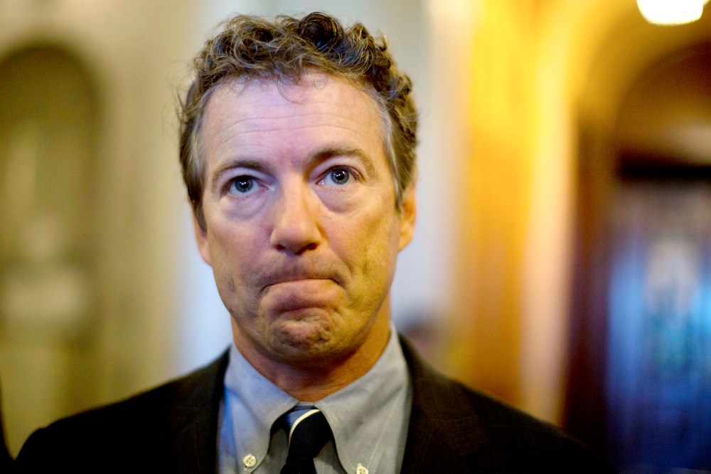 U.S. Senator Rand Paul (R-KY) speaks to the press at the U.S. Capitol in Washington, Sept. 25, 2013.