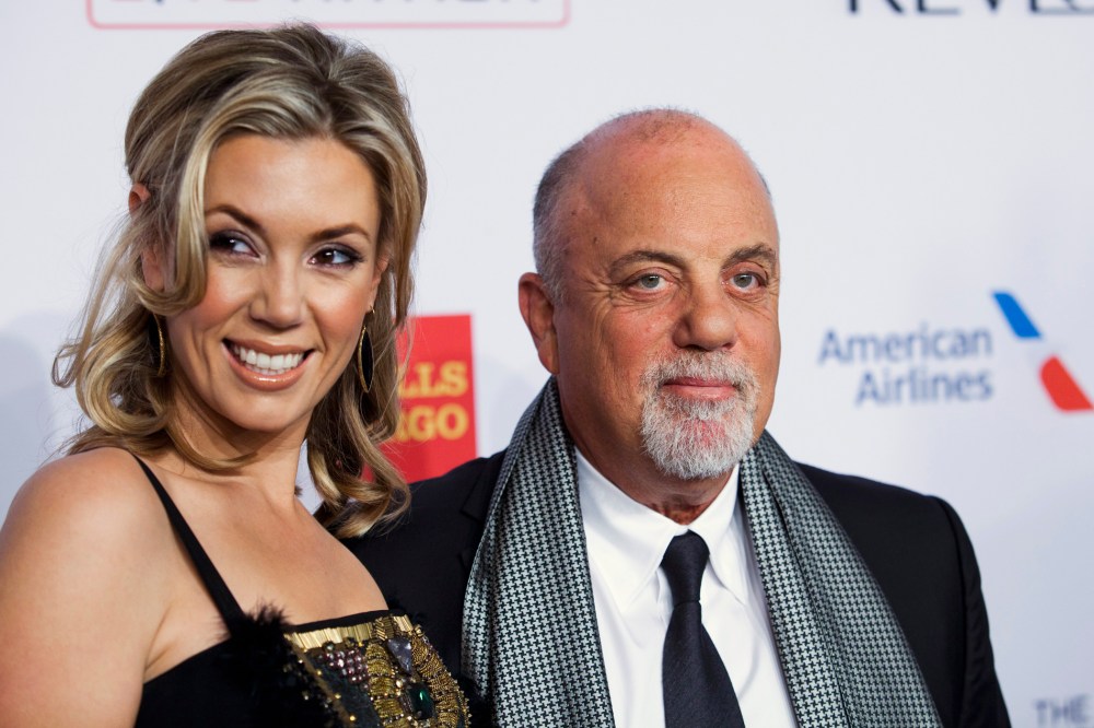 Alexis Roderick and singer Billy Joel arrive at the Elton John AIDS Foundation's 12th Annual "An Enduring Vision" benefit gala at Cipriani in N.Y. on Oct. 15, 2013. (Photo by Eduardo Munoz/Reuters)