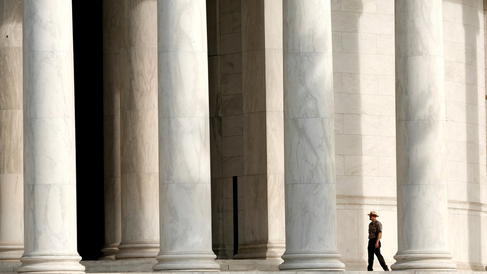 The Jefferson Memorial is re-opened as the government shutdown ends in Washington