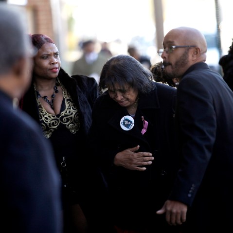 Mourners attend the funeral service for shooting victim Renisha McBride in Detroit