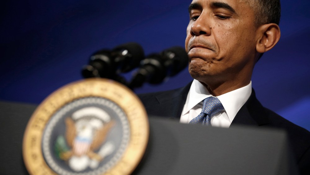 U.S. President Barack Obama delivers remarks at the Wall Street Journal CEO council annual meeting in Washington, Nov. 19, 2013.