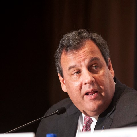 Governor Chris Christie (R-NJ) answers a question about immigration reform during a news briefing at the 2013 Republican Governors Association conference in Scottsdale, Ariz. on Nov. 21, 2013.