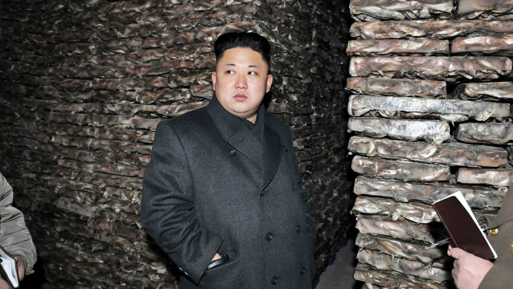North Korean leader Kim Jong Un visits the Aquatic Products Refrigerating Facilities, in an undated photo release by North Korea's Korean Central News Agency.